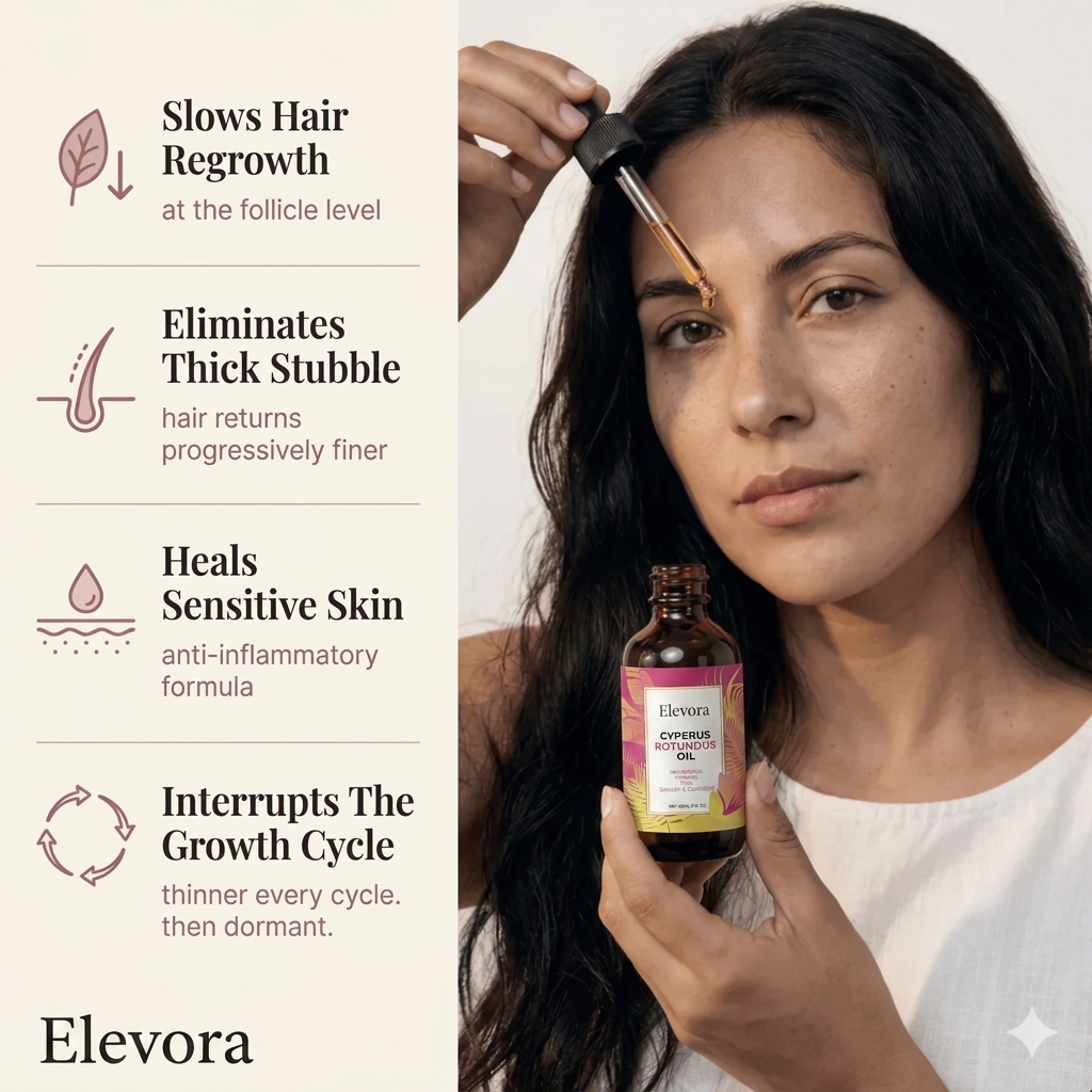 Elevora™ | Natural Hair Removal Oil with Cyperus Rotundus - For Face & Body